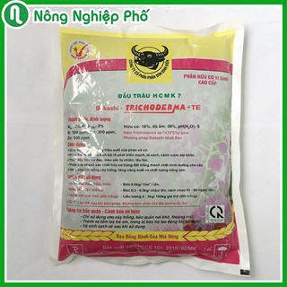 Phân hữu cơ Đầu Trâu HCMK7 Trichoderma + TE - Túi 1kg - Nông Nghiệp Phố