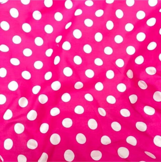 V219🌈 VẢI TWILL HOẠ TIẾT CHẤM BI MAY ĐỒ CHO DOLL, OBITSU, DIY, HANDMADE, QUILTING, SCRUNCHIES..