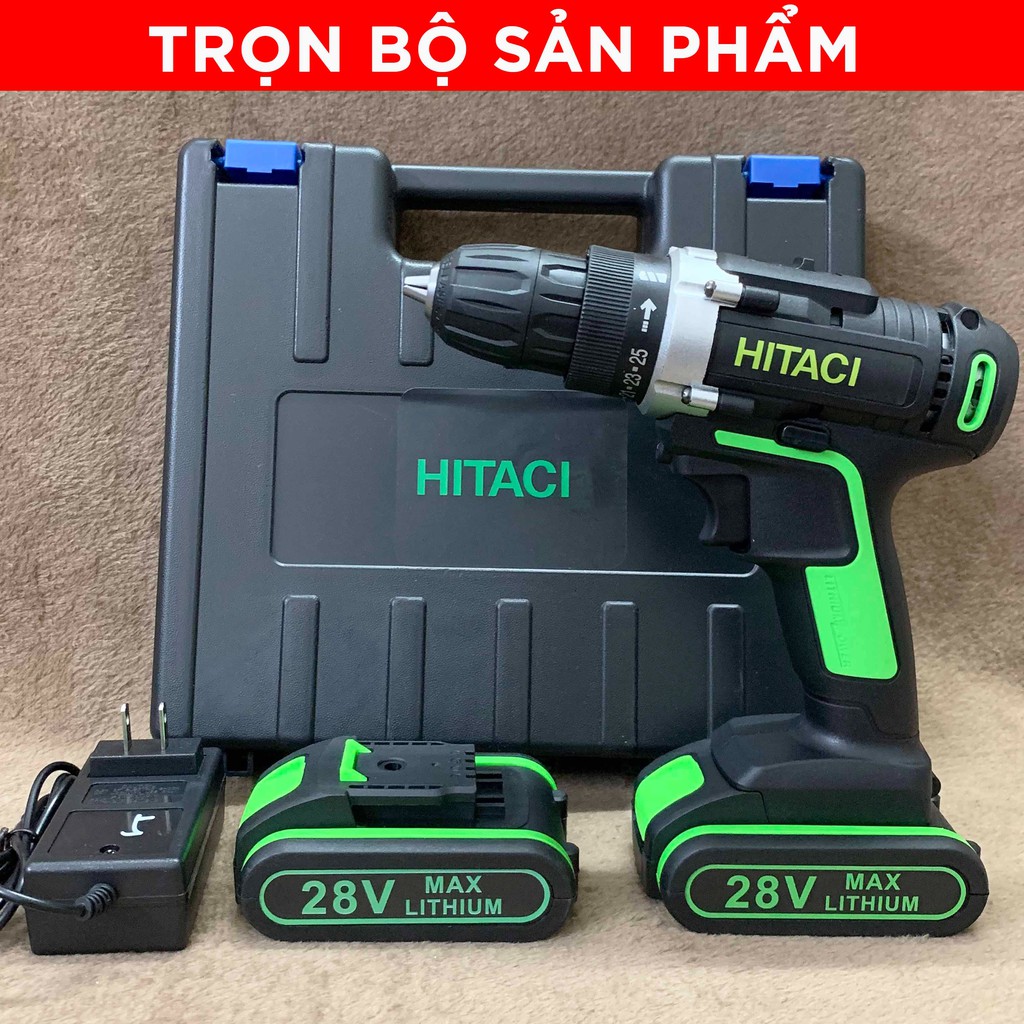 [TẶNG PHỤ KIỆN] Máy khoan dùng pin Hitachi 28V, máy khoan đa năng bắt vít chất lượng cao giá siêu rẻ