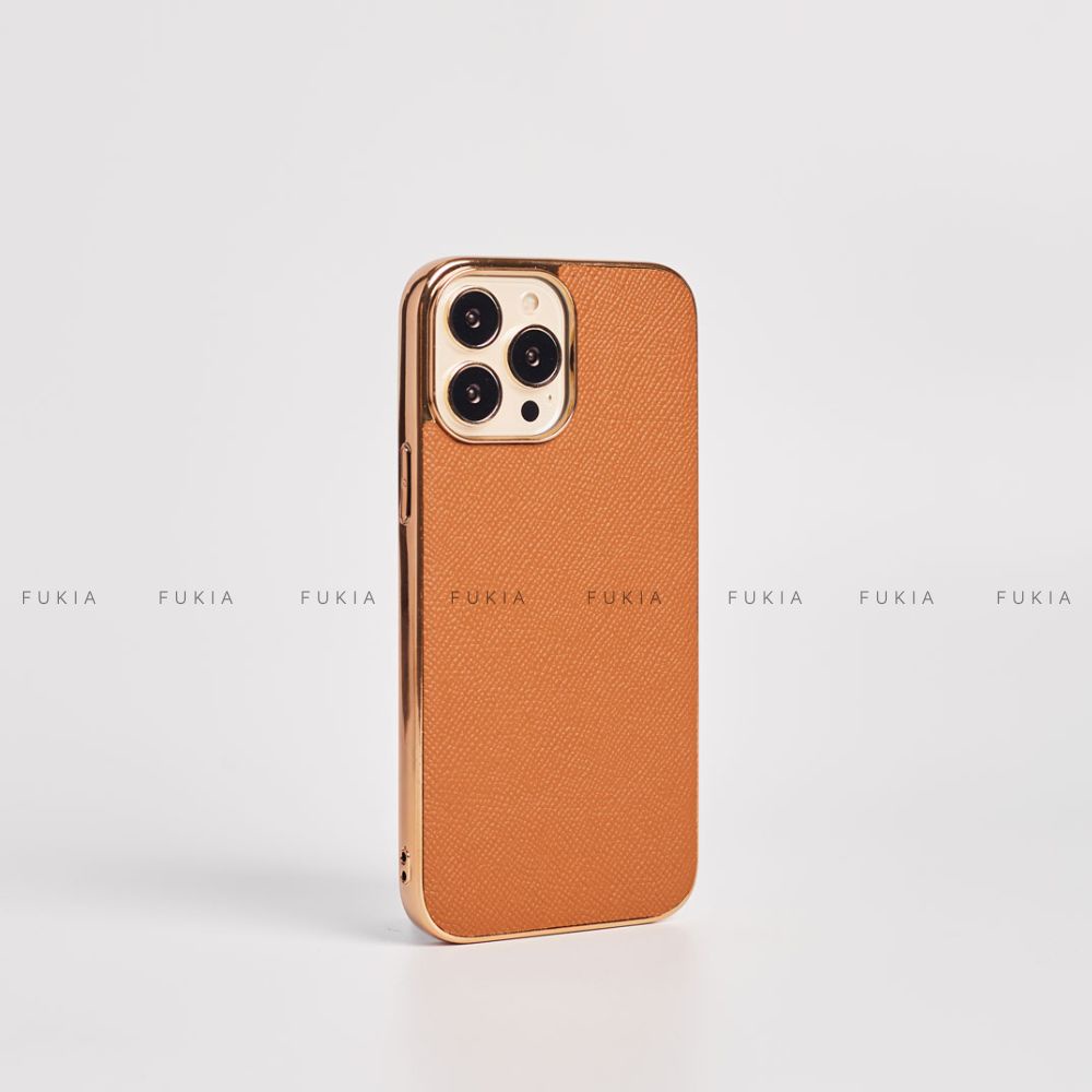 Ốp da thủ công Epsom Viền Gold dành cho IPhone 14/14Plus/14Pro/14Promax/13/13Pro/13Promax/12/12Pro/12Promax ODTC104