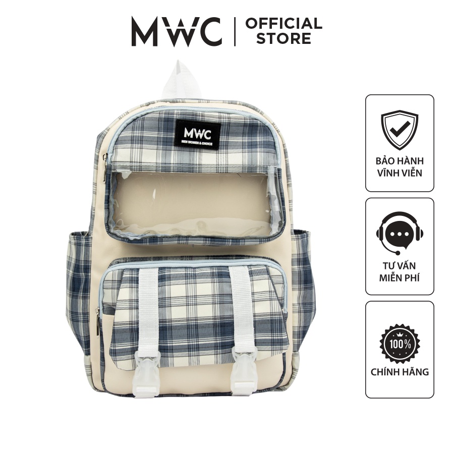 Balo Vải Thời Trang MWC Phong Cách Retro Nam Nữ Đi Học Đi Làm Chống Nước Siêu Tiện Lợi BALO- 1138