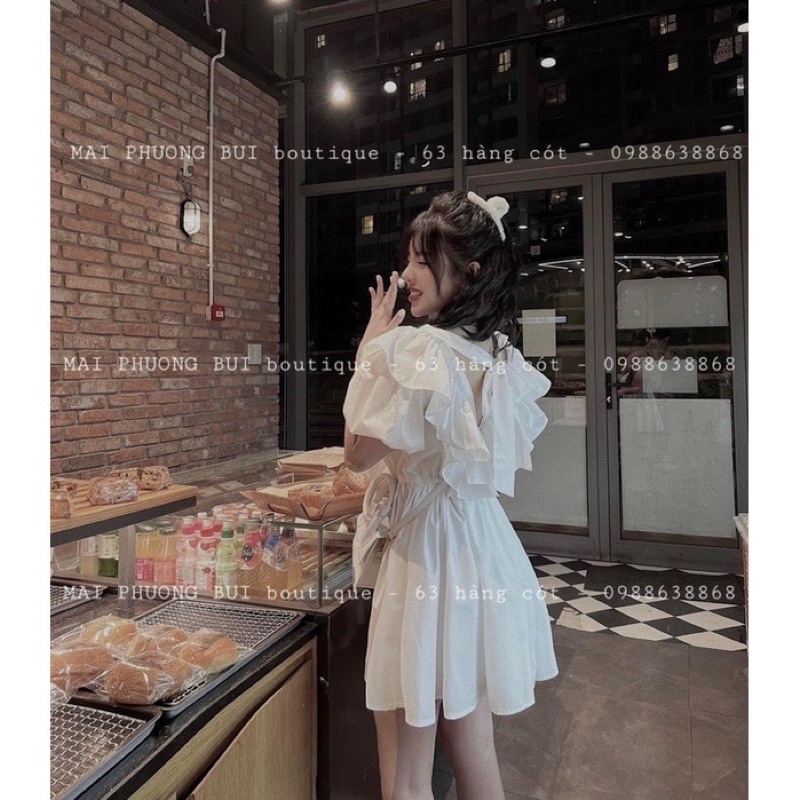 Váy babydoll cột nơ