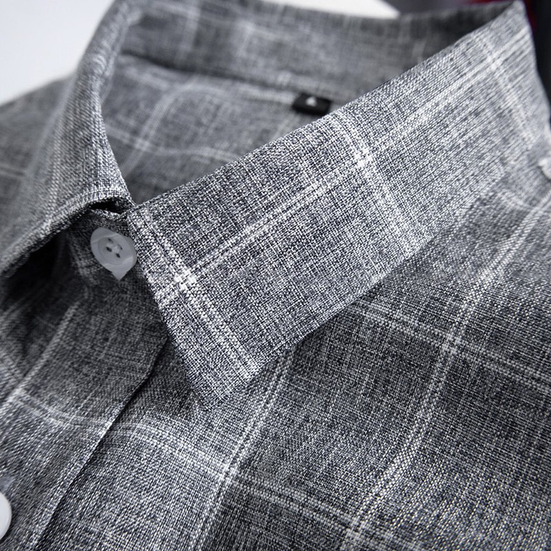 Áo Sơ Mi Nam Vải Đũi Cao Cấp, Áo Sơ Mi Ca Rô Dài Tay Chất Liệu Đũi Mềm Mịn Không Nhăn Mặc Rất Thoáng Mát - KINGMAN STORE | BigBuy360 - bigbuy360.vn