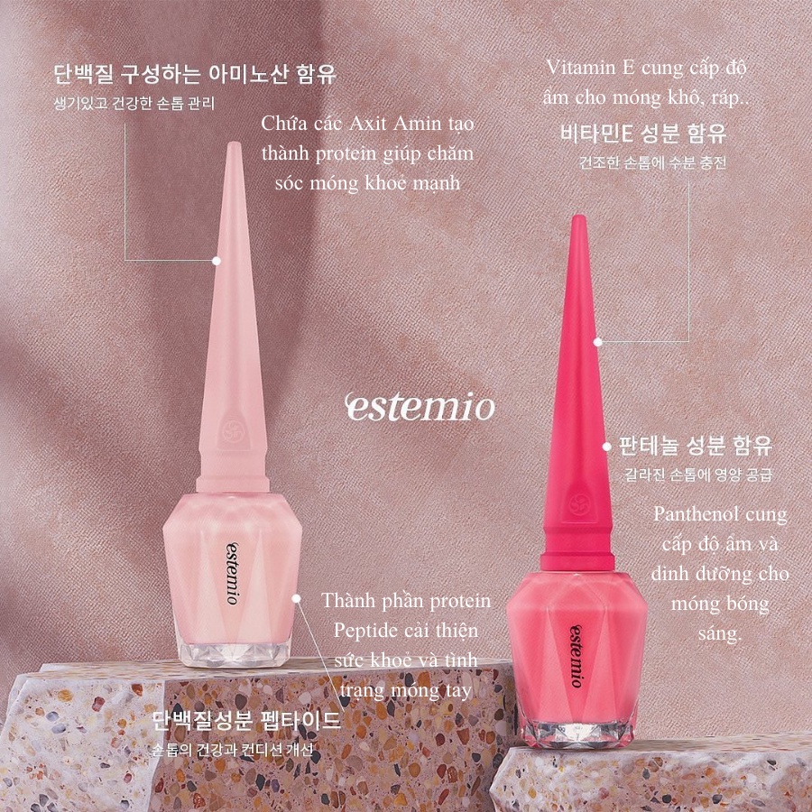 Dưỡng chất chăm sóc móng tay estemio cao cấp Hàn quốc giúp móng chắc khoẻ đẹp tự nhiên 14ml