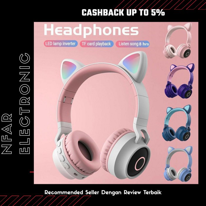 Tai Nghe Bluetooth Hình Tai Mèo Dễ Thương Cho Bé | BigBuy360 - bigbuy360.vn