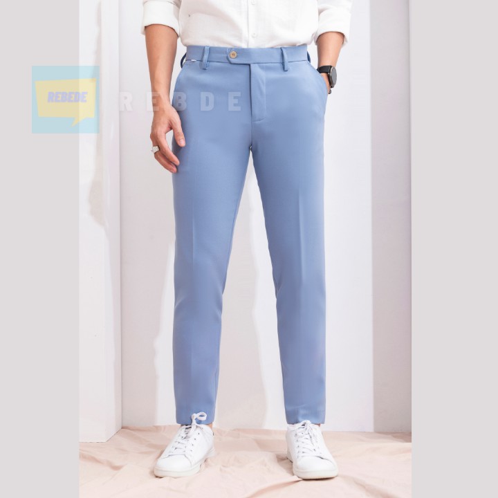 Quần âu nam (xanh Hòa Bình) dáng ôm, chất vải cao cấp co giãn 4 chiều | BigBuy360 - bigbuy360.vn