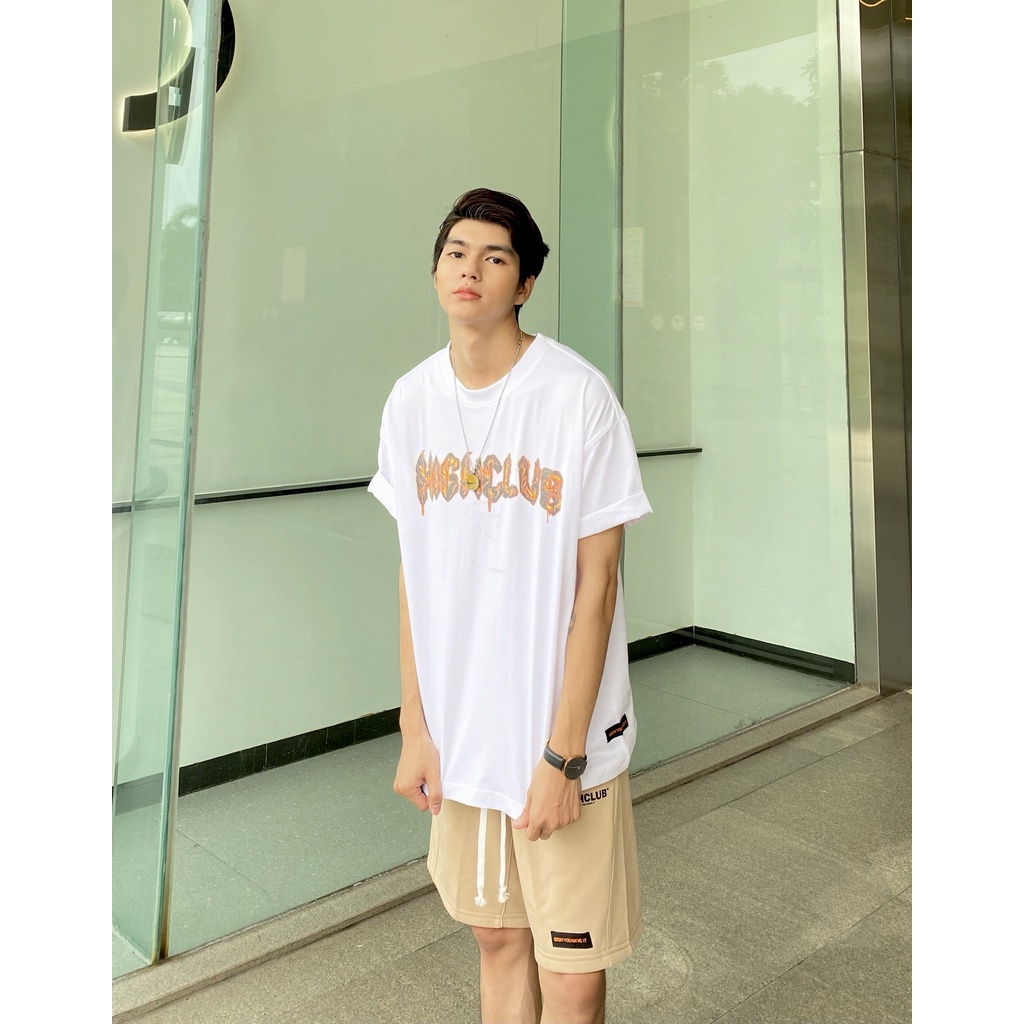 Áo Thun VOLCANO Tay Lỡ Unisex Nam/Nữ Đen/Trắng Cổ Tròn - HIGHCLUB Brand Chính Hãng