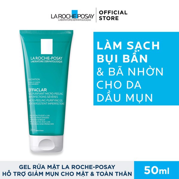 LaRochePosay - Gel Rửa Mặt Hỗ Trợ Giảm Mụn Cho Mặt &amp; Toàn Thân Effaclar Micro-Peeling Purifying Gel