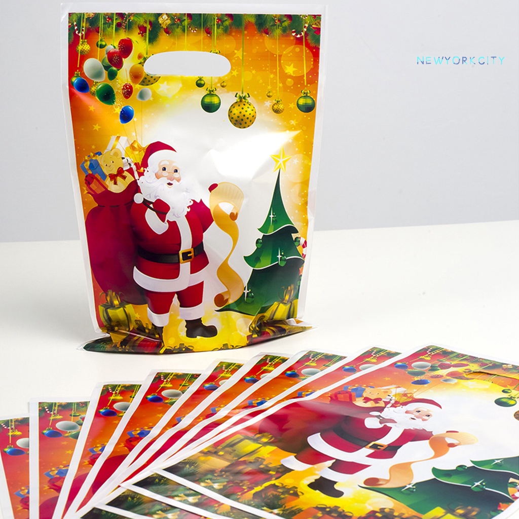 Set 10 Túi Đựng Kẹo Dùng Một Lần Họa Tiết Giáng Sinh Dễ Thương