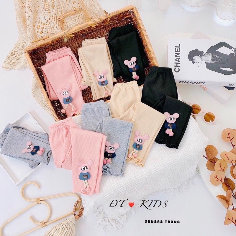 (Sale lẻ size) Quần Legging cho bé co giãn 4 chiều chất tăm đẹp có 7-22KG - Hình thật shop chụp
