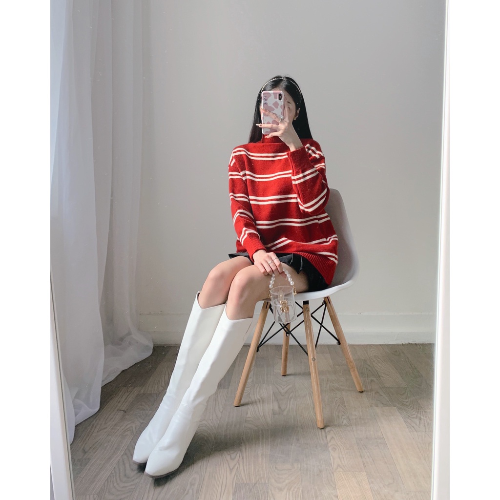 Áo len cổ lọ kẻ ngang Ulzzang Unisex - Made by Fiin