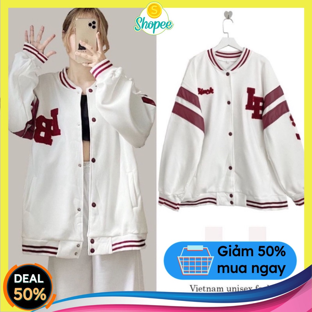 Áo khoác nỉ bomber nam nữ phong cách oversize siêu đẹp vải dày form rộng Unisex