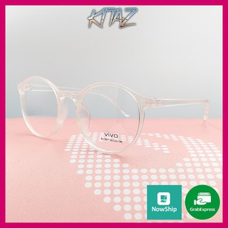 Gọng kính cận ❤️FREESHIP❤️  Gọng kính tròn VIVO Kitaz siêu rẻ đẹp form chuẩn - nhựa trắng trong