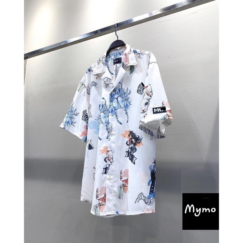 Áo Sơmi Họa Tiết MÈO | Sơ Mi Lụa Mềm CNK 100% | CHUẨN CAO CẤP | BigBuy360 - bigbuy360.vn