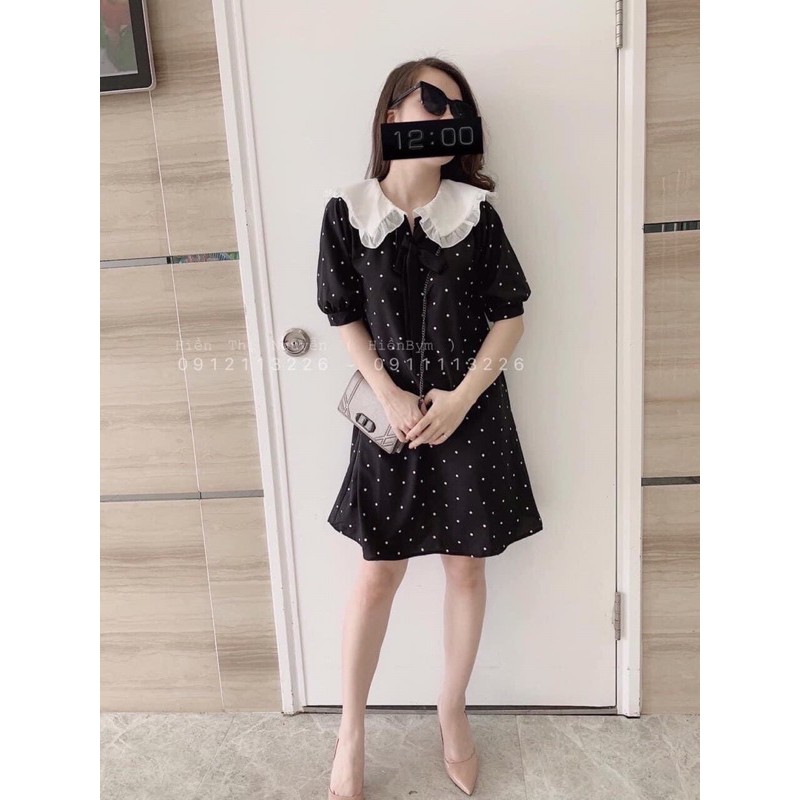 đầm cổ sen châm bi