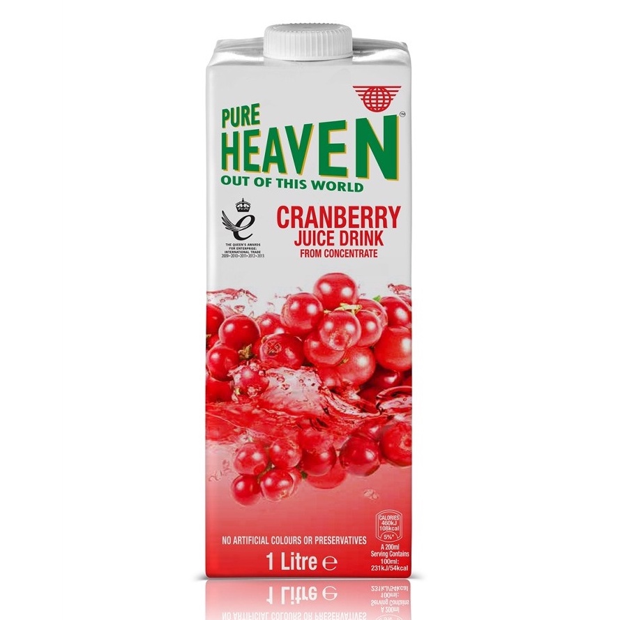 Nước Ép Nam Việt Quất Cranberry hiệu Pure Heaven hộp 1L