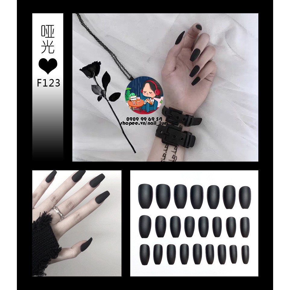 Móng Giả - Nail Dài Đơn Màu [Sẵn Keo - Đóng Hộp 24 Mẫu Đủ Size]