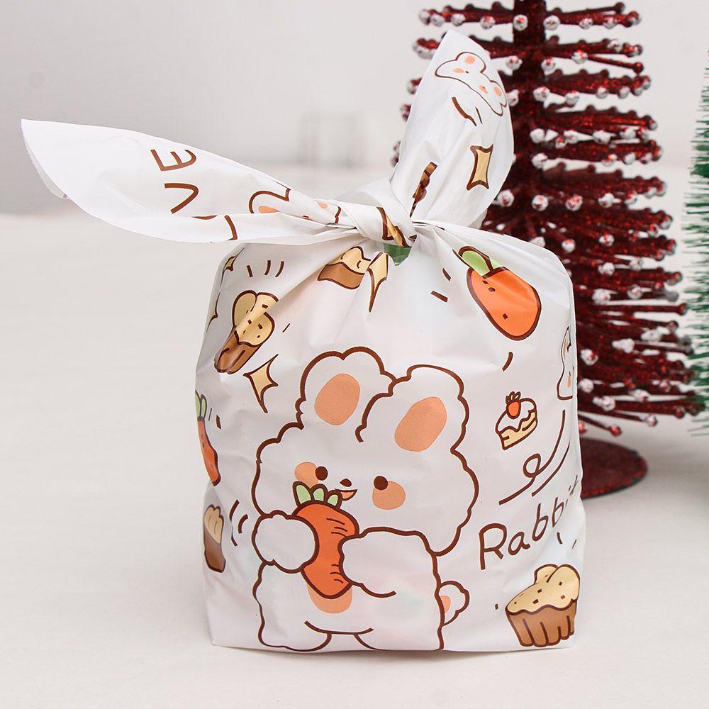 CONOPERY Bộ 50 Túi Đựng Bánh Kẹo Hình Tai Thỏ Dùng Trang Trí Giáng Sinh