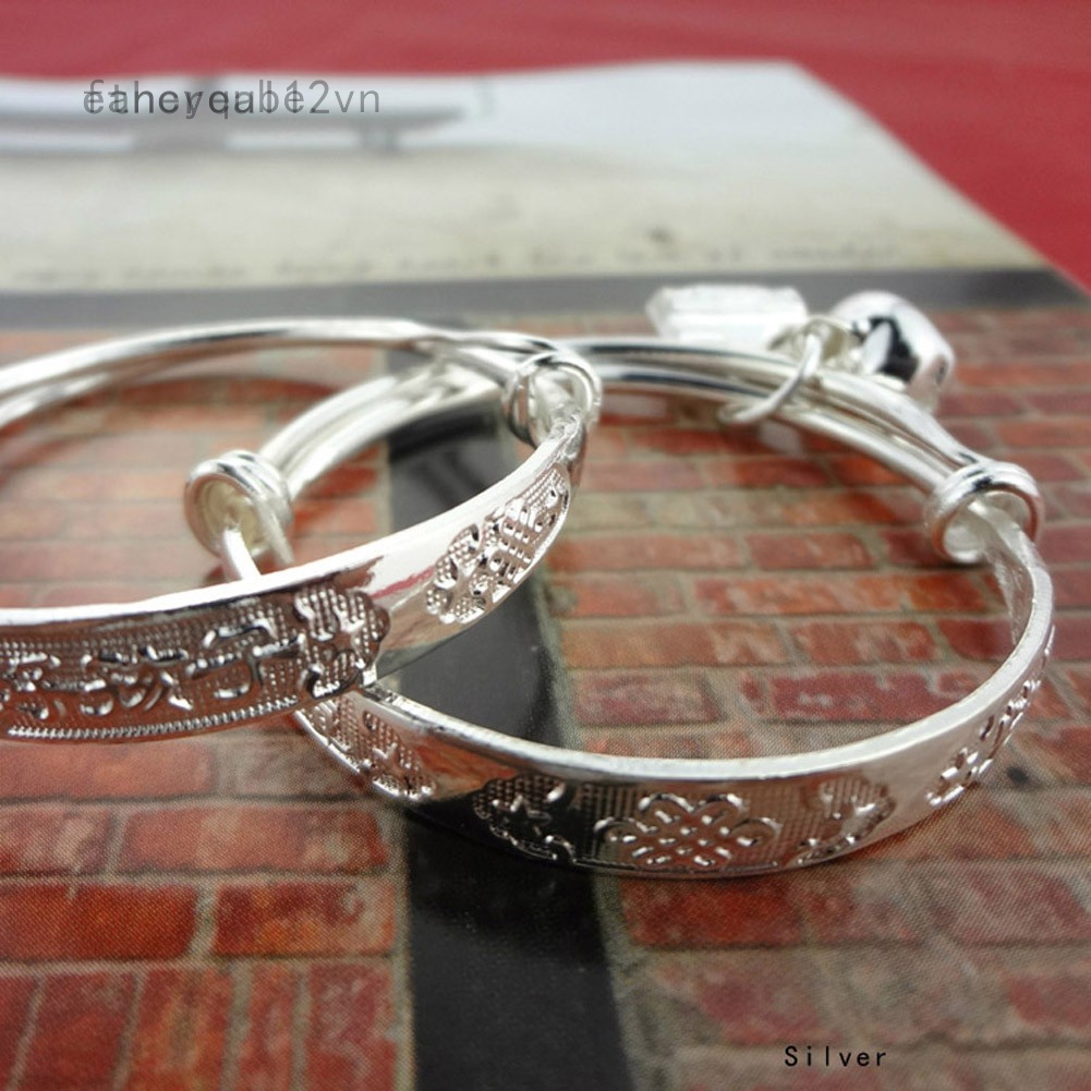 Ethereal12 1pc vòng đeo tay mạ bạc khắc chữ độc đáo cho bé trai và bé gái