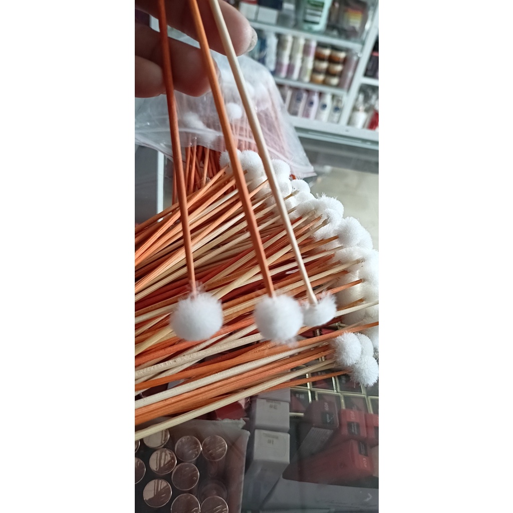 SÉT 10 CÂY BÔNG XE LỖ TAI . THÂN CÂY TRÒN  ĐẦU LÔNG MỀM MỊN .XE TAI BAO PHÊ