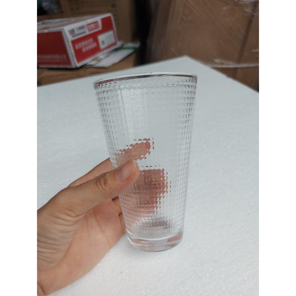 Combo 03 Ly thuỷ tinh hoạ tiết kim cương 380ml