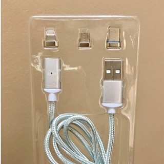 Cáp sạc nam châm 3 đầu đa năng Lightning,Micro USB,Type C