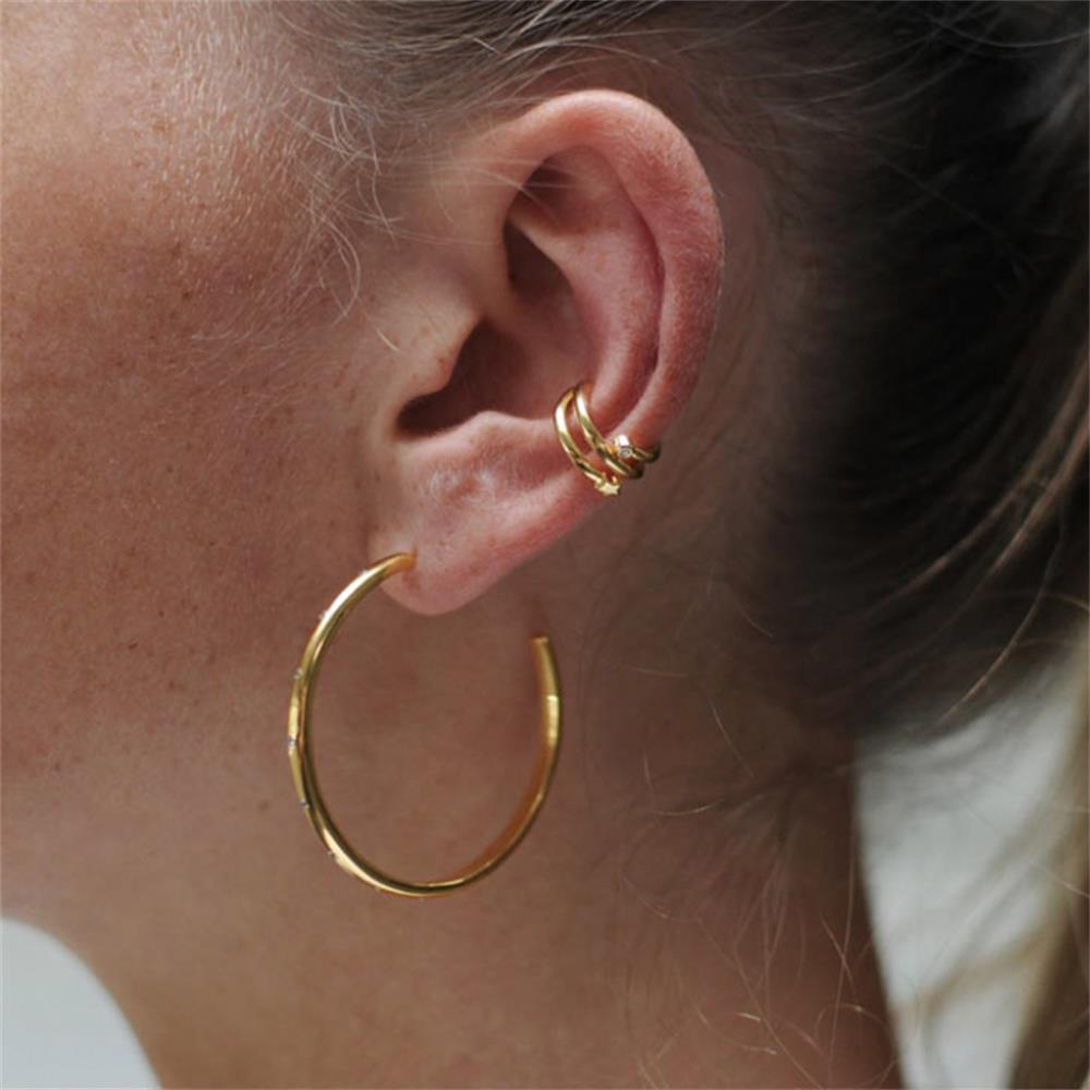 Khuyên Vành Tai Đính Đá CZ Không Xỏ Thời Trang Cho Nữ