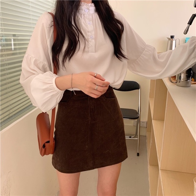 [Mã FAMAYWA giảm 10K đơn 50K] Áo sơ mi cổ cao viền ren_A04 | BigBuy360 - bigbuy360.vn