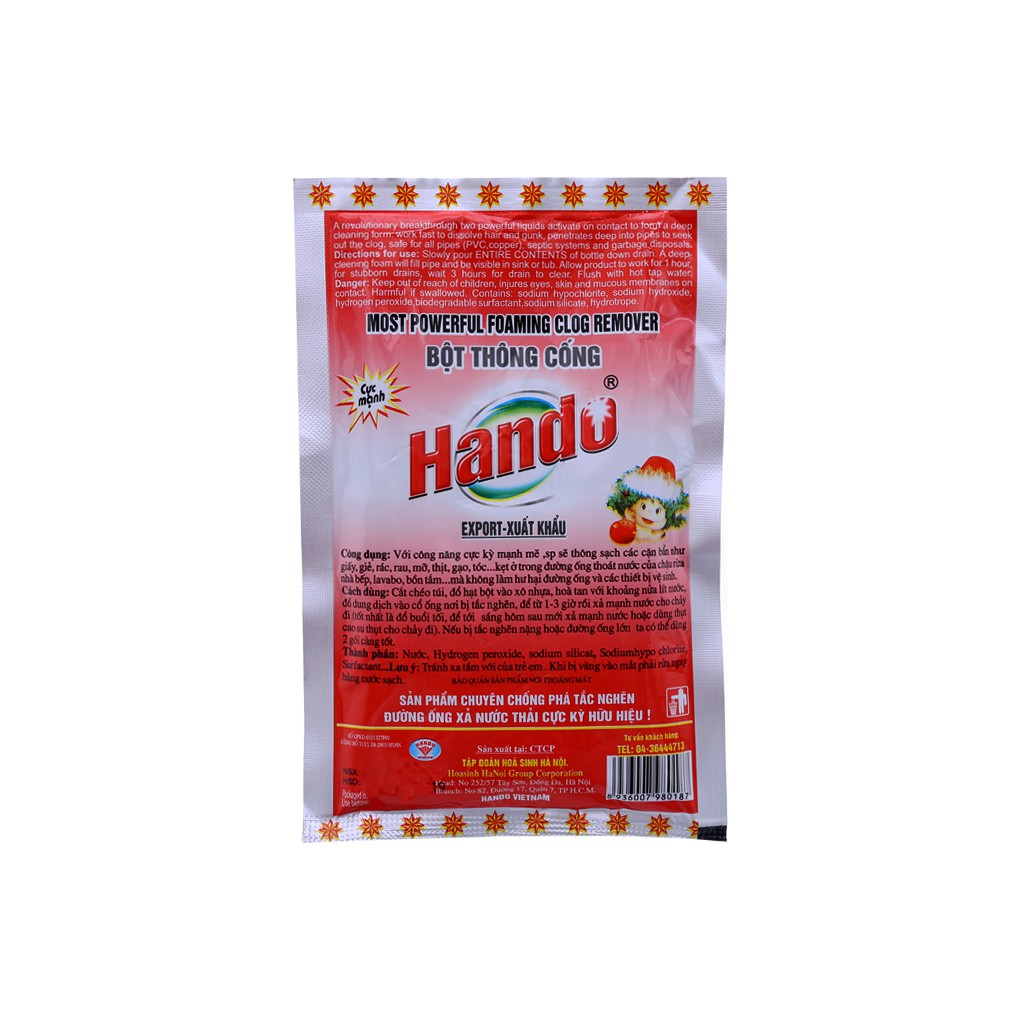 Bột thông cống bồn cầu Hando 100g xuất khẩu