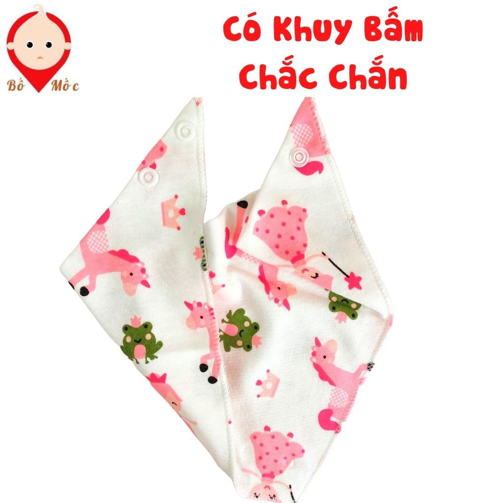 Khăn Yếm Tam Giác Chất Liệu Cotton 2 Lớp Mềm Mịn Cao Cấp Có Cúc Bấm Cho Bé Yêu - Shop Bố Mốc