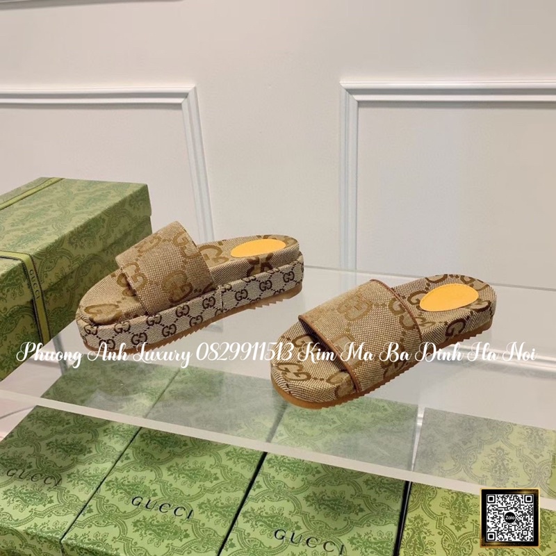 Lê Gucci Nâu 2 Dáng Cao Thấp Full Size 35-39