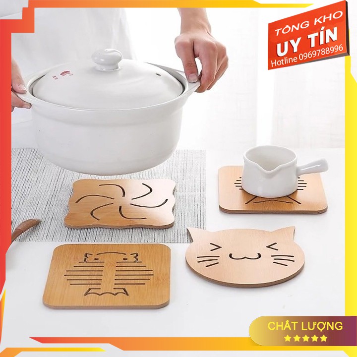 [XẢ KHO]Sét 3 Tấm Lót Ly, Miếng Lót Cốc Bằng Gỗ Cao Cấp(GIAO MẪU NGẪU NHIÊN)