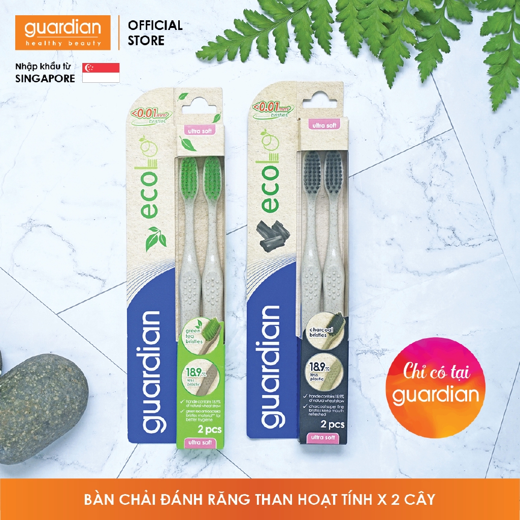 Bàn chải đánh răng Guardian Than hoạt tính – 2 cây