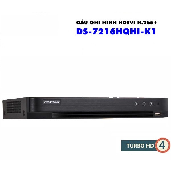 Đầu ghi hình Hikvision DS-7216HQHI-K1/P 16 kênh HD 3MP, 1 Sata, Audio, PoC, add 1 camera IP 2M