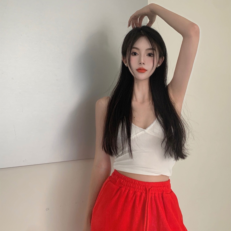 Áo Croptop Hai Dây Cổ Chữ V Hở Lưng Quyến Rũ Thời Trang Dành Cho Nữ