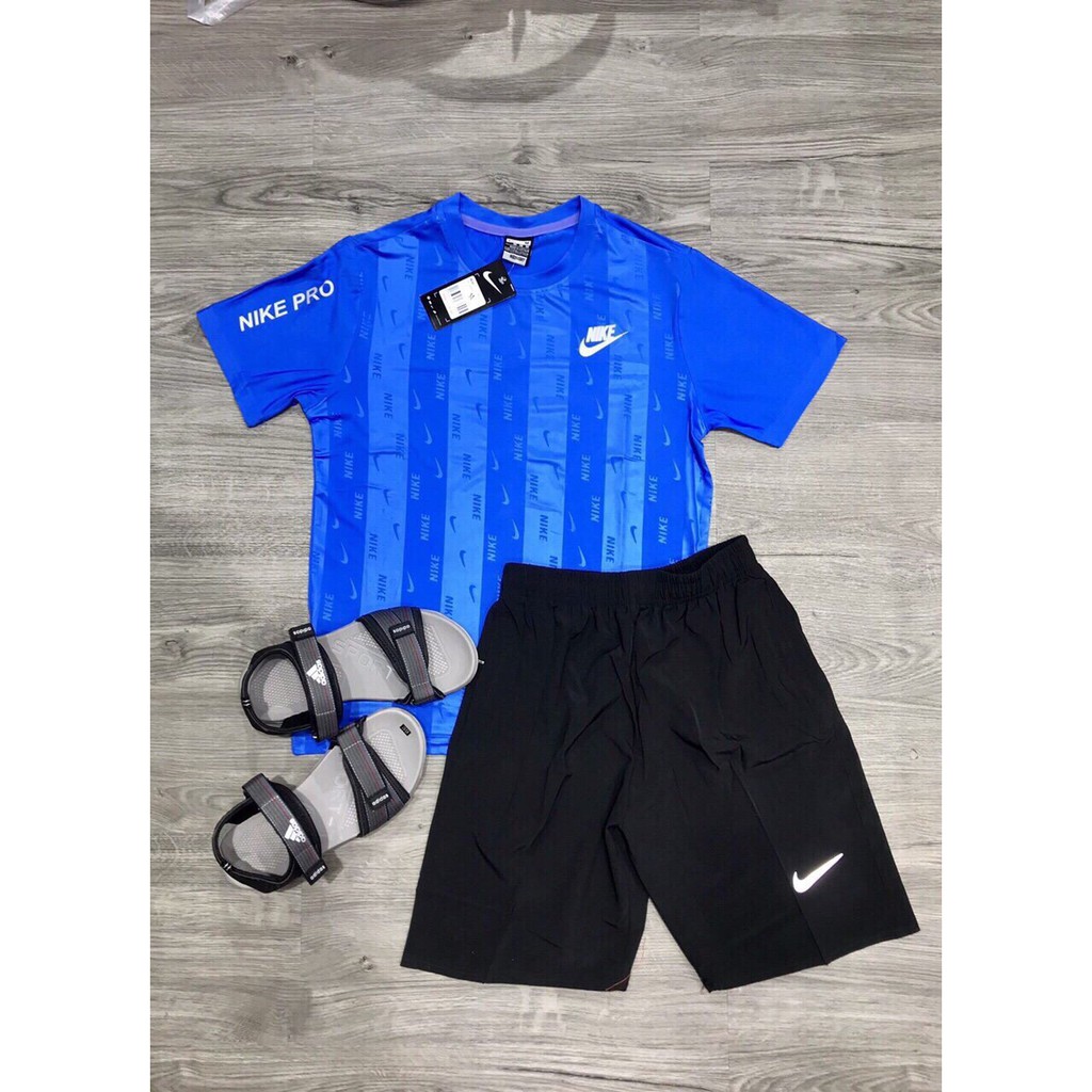 Bộ thể thao thun lạnh cao cấp ép vân cao tần sọc đứng Nike [ hot trend ]