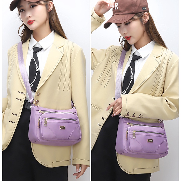 Túi xách đeo chéo nữ vải dù chống nước cao cấp size 24cm TUI-87