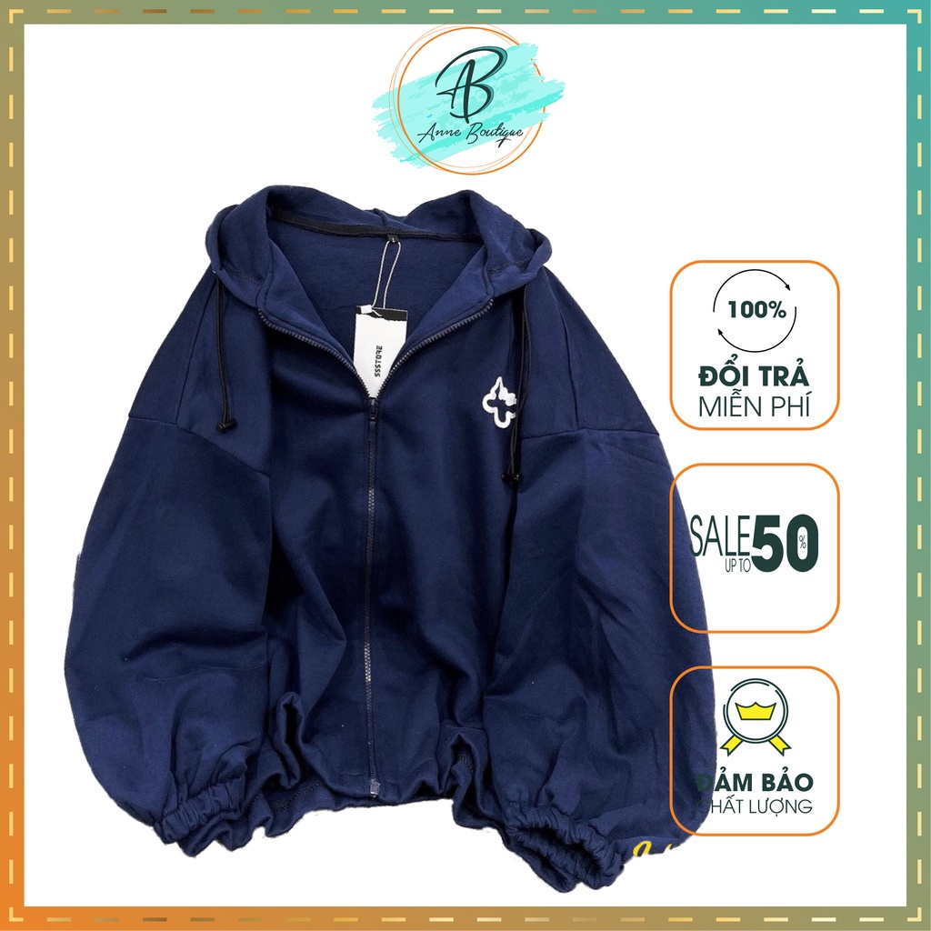 Áo Hoodie In Hình Viền Trắng, Áo Hoodie Nam Nữ Form Rộng Dáng Hàn Anne Boutique Mã 781