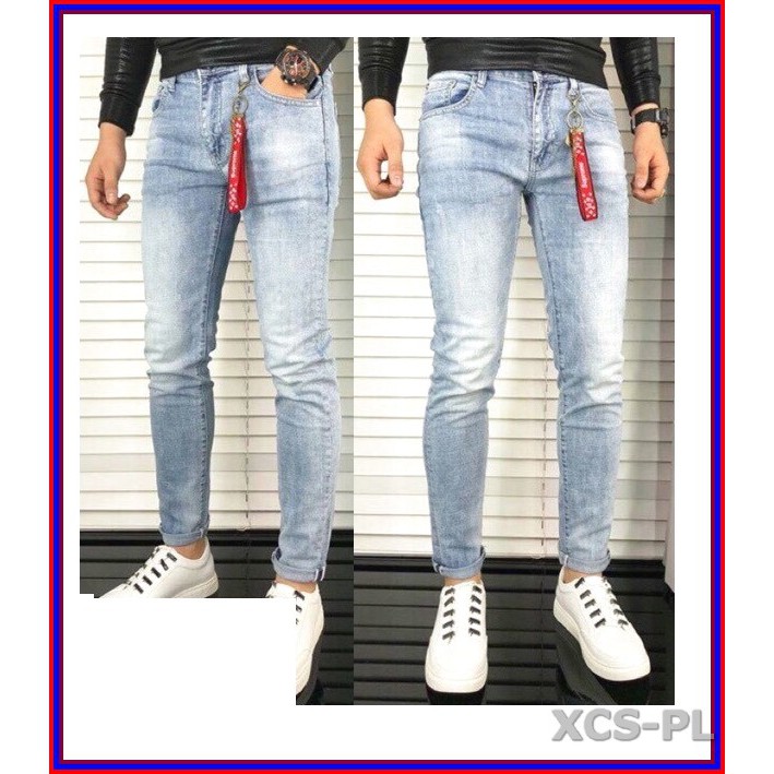 Quần jean nam cao cấp xanh bạc xước nhẹ 5678 không xù lông, không ra màu, chất giãn tốt 5n.3.163
