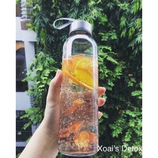 Chai thuỷ tinh nắp có dây 500ml