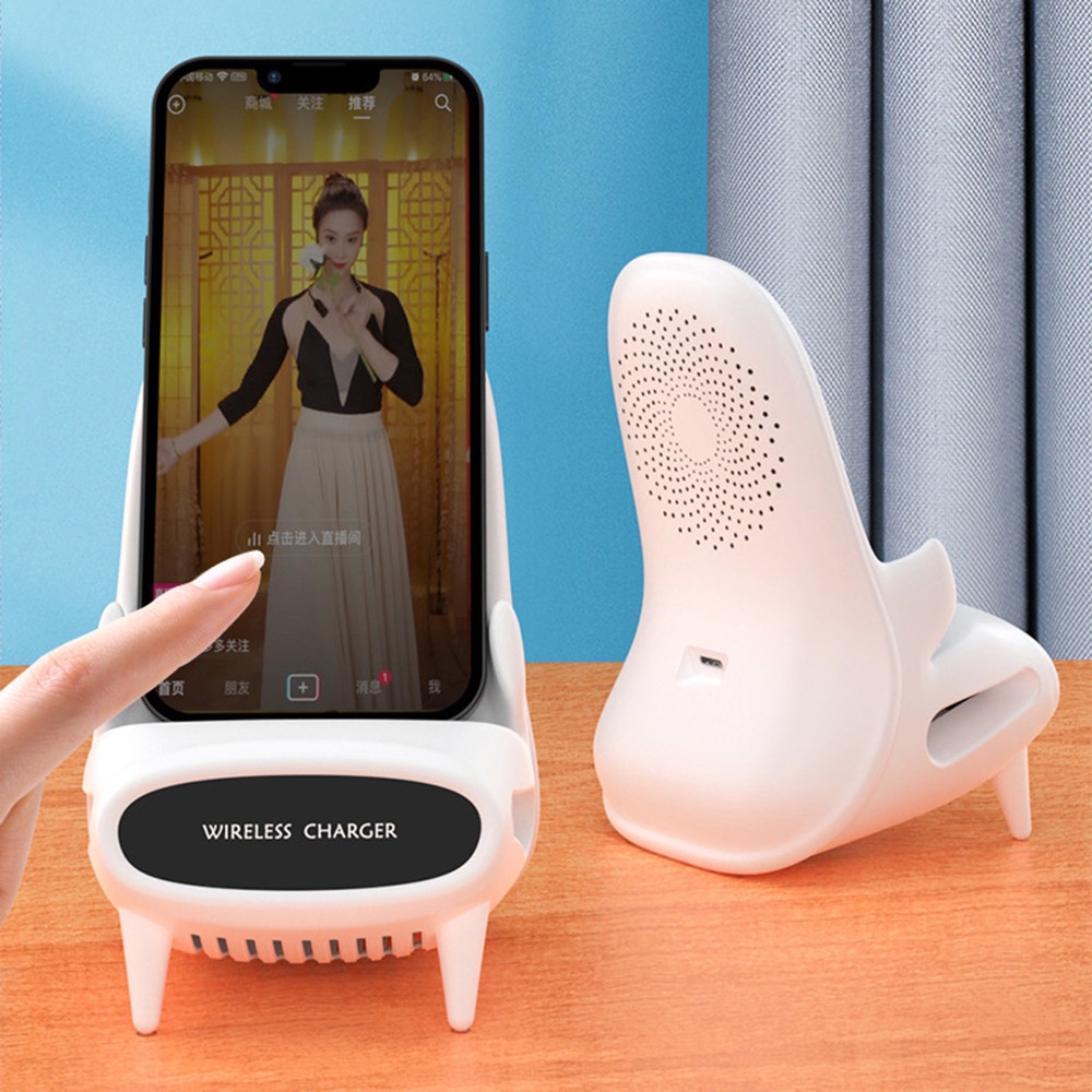 Đế Sạc Nhanh Không Dây 15W Thiết Kế Đứng Để Bàn Tiện Dụng Cho Điện Thoại / Máy Tính Bảng