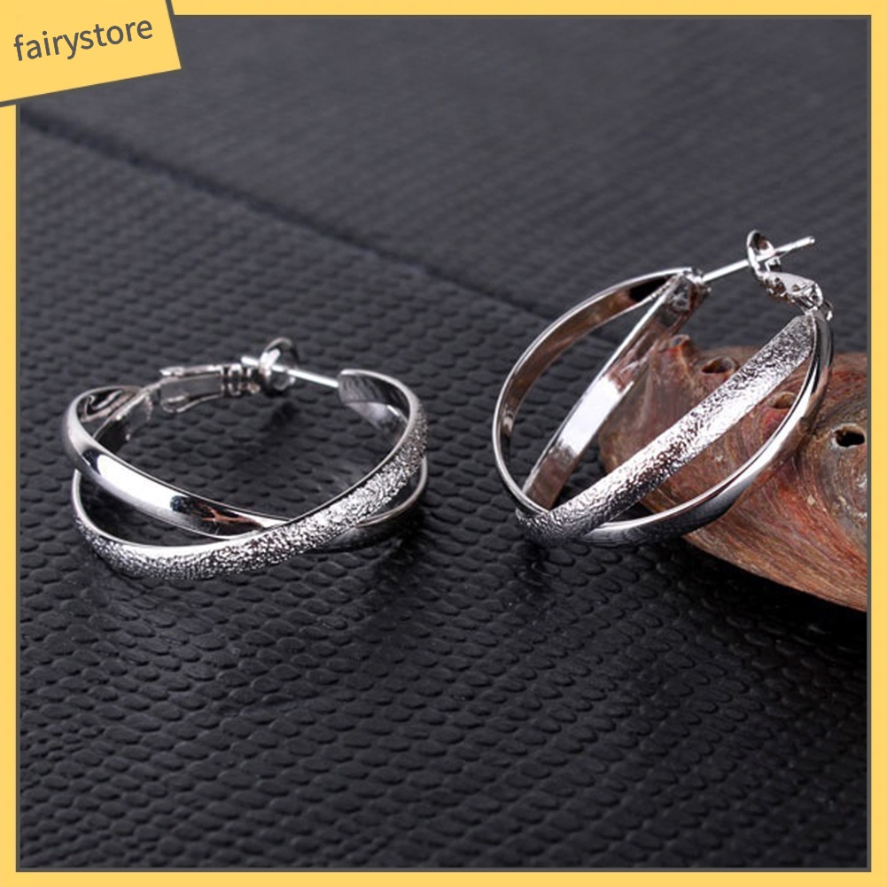 Bông tai tròn kiểu dáng cổ điển cho nữ