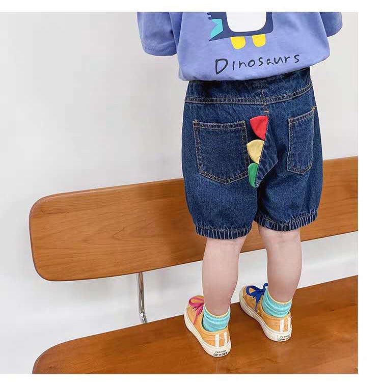 Quần Short Jean Có Đuôi Khủng Long Dễ Thương Cho Bé Trai