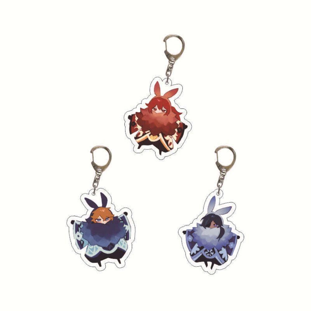 DARNELL Móc Khóa Hai Mặt Hóa Trang Nhân Vật Hoạt Hình Dễ Thương