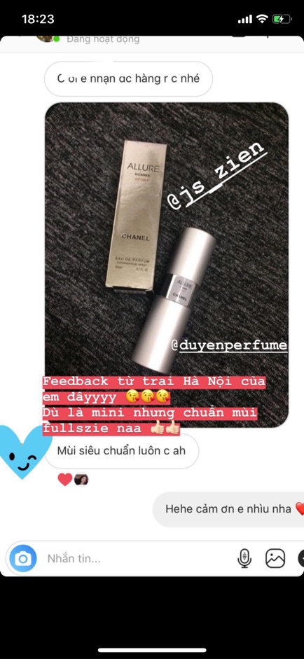 Nước Hoa mini 20ml CHANEL ALLURE (Nam) | Thế Giới Skin Care