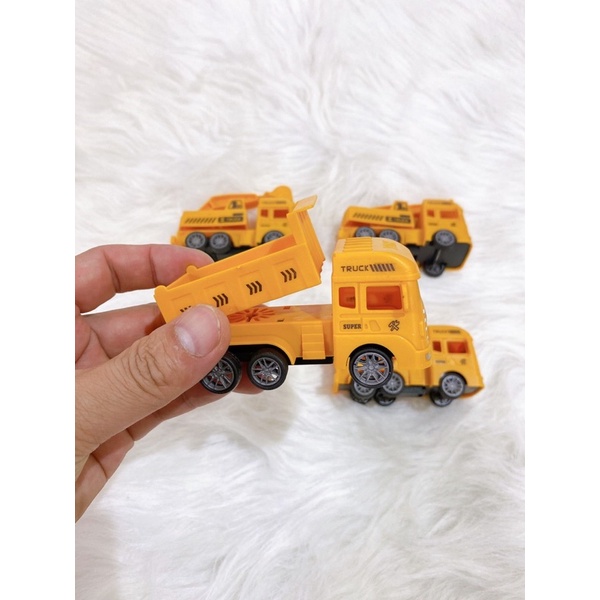 Bộ 4 Xe Công Trình Chạy Đà Cót Cho Bé