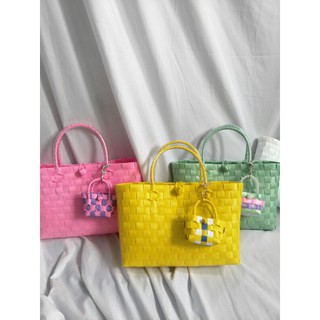 Giỏ đan mix móc khóa mini