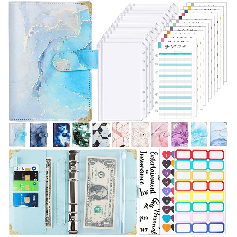 Bìa Đựng Tiền / Tài Liệu Khổ A6 Nhiều Màu Có Khóa Kéo Tiện Dụng