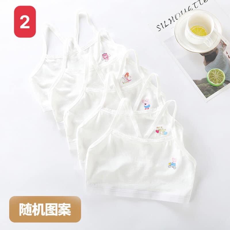 Áo lót lá học sinh cotton không đệm mút thoáng mát áo lót bé gái lớn chất cotton viền ren - AL4