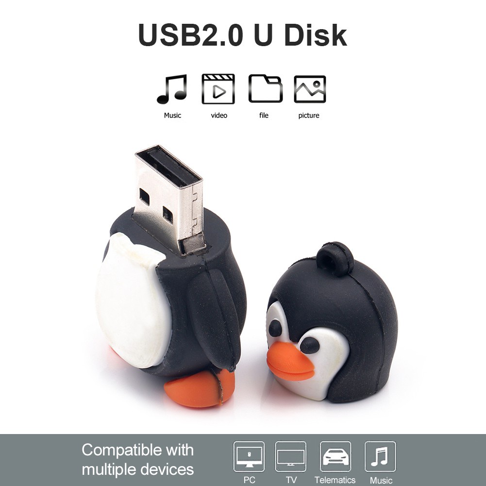 Usb 2.0 Hình Chim Cánh Cụt Hoạt Hình Dung Lượng 4gb 8gb 16gb 32gb 64gb 128gb